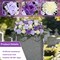 Artificial Cemetery Flowers Headstone Flower Saddle - Realistic Purple Roses & Chrysanthemum Memorial Arrangement - UV Resistant Weatherproof Grave Decorations for Outdoor Tombstone